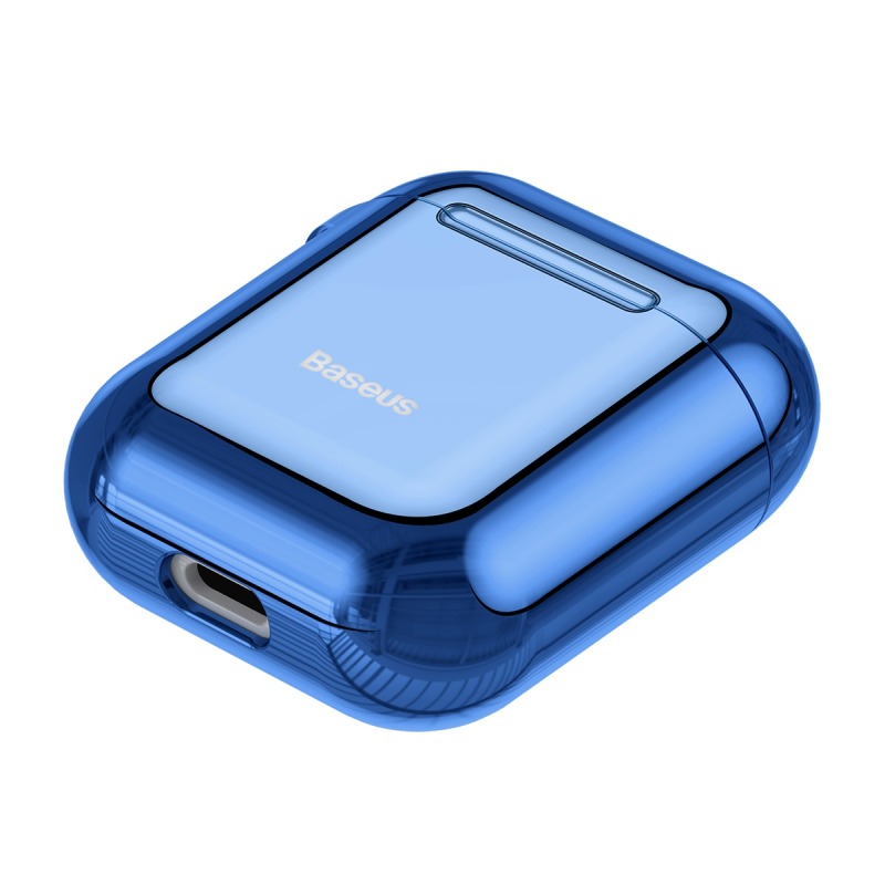 Чехол Baseus AirPods 1/2 (синий-глянец)