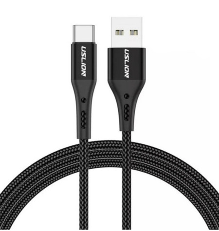 Кабель зарядный Uslion Type-C (1 метр, чёрный)