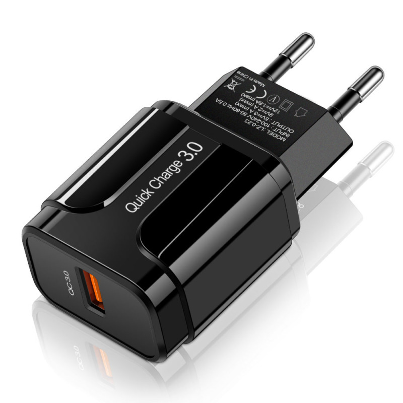 Сетевое зарядное устройство QC 3.0 (3A, чёрный)