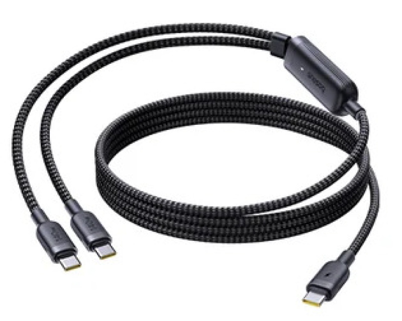 Кабель двойной Baseus Type-C (140 Вт, 1.5 м, чёрный)