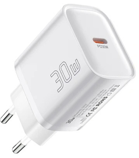 Сетевое зарядное устройство Essager Type-C 30 Вт (белый)