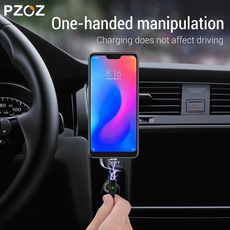 Кабель магнитный PZOZ Type-C (1м, чёрный)