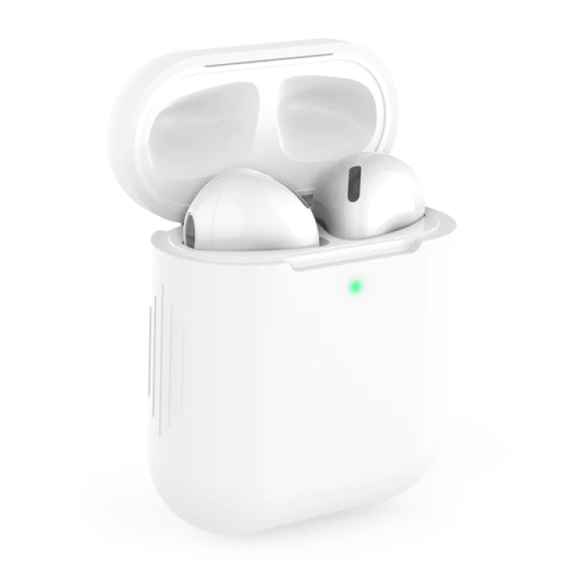 Силиконовый чехол для Apple AirPods 1-2 (белый)