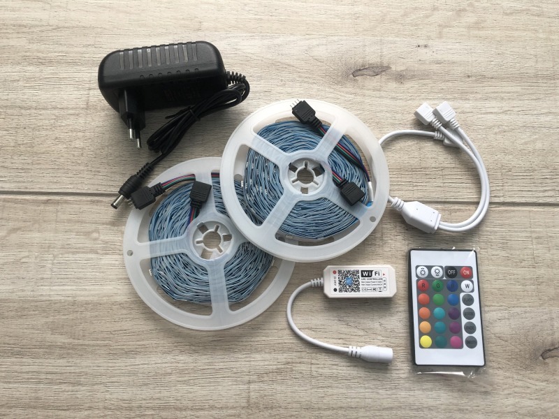 Светодиодная лента 20 метров RGB Wi-Fi + IR 24Key controller set