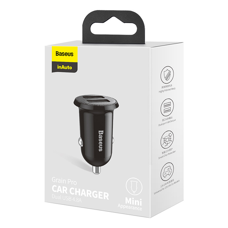 Автомобильное зарядное устройство BASEUS Grain Pro  2 USB